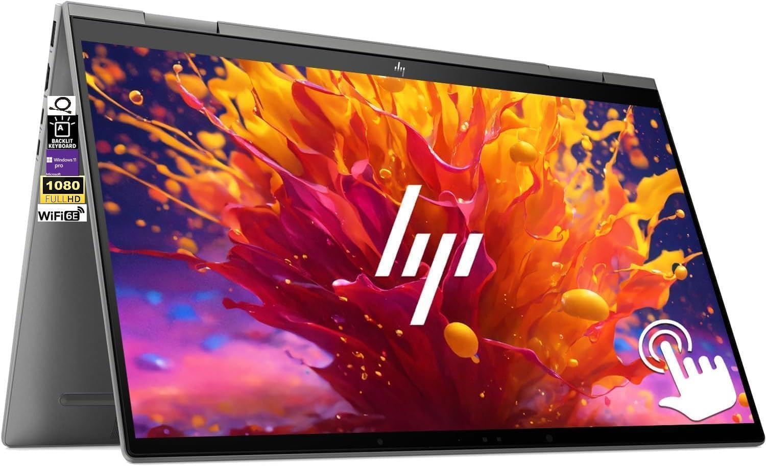 HP Envy x360 15.6' FHD Touchscreen 2-in-1 Laptop, 13th Gen i5-1335U Processor, 8GB RAM 512GB SSD, Backlit Keyboard, Bluetooth, Webcam with Privacy Shutter, Wi-FI 6E, Windows 11 Pro, Mineral Silver