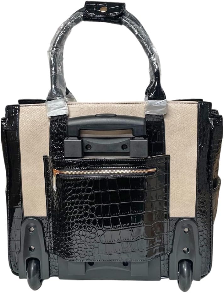 JKM & Company Rolling Briefcase for Women, THE MONTECITO Rolling Laptop Bag for Women