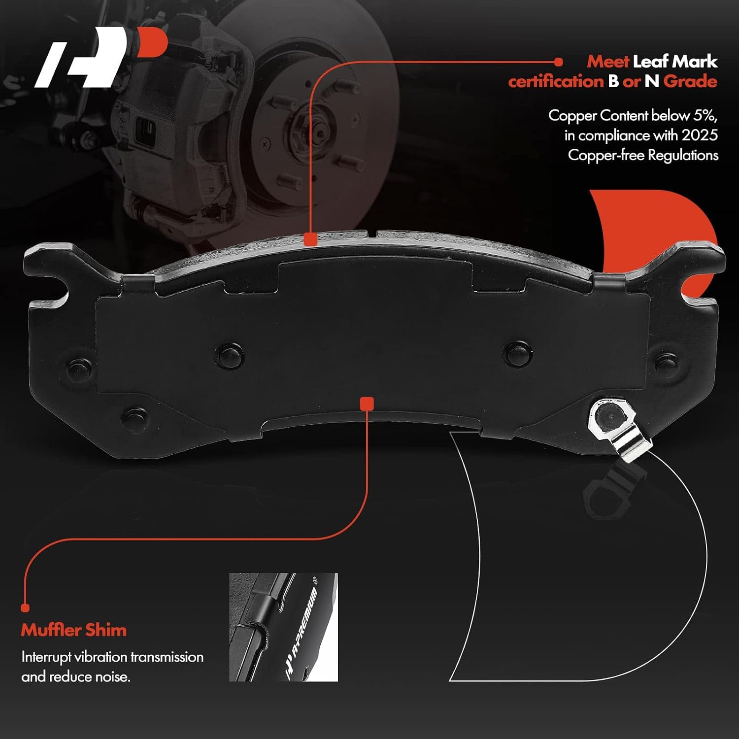 A-Premium 12.99 inch (330mm) Rear Vented Disc Brake Rotors + Ceramic Pads Kit Compatible with Select Chevy, GMC and Hummer Models - Silverado 1500 HD, 2500, Suburban, Sierra 1500, Yukon XL 2500, H2