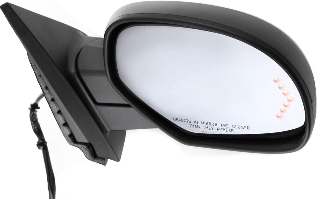 Kool Vue Right Power Heated Side Mirrors for Chevrolet Silverado 1500, GMC Sierra 1500 2007-2013, Power Fold with Signal Light & Puddle Lamp, w/o Blind Spot Monitor, Memory & Auto-Dim with 2 Caps