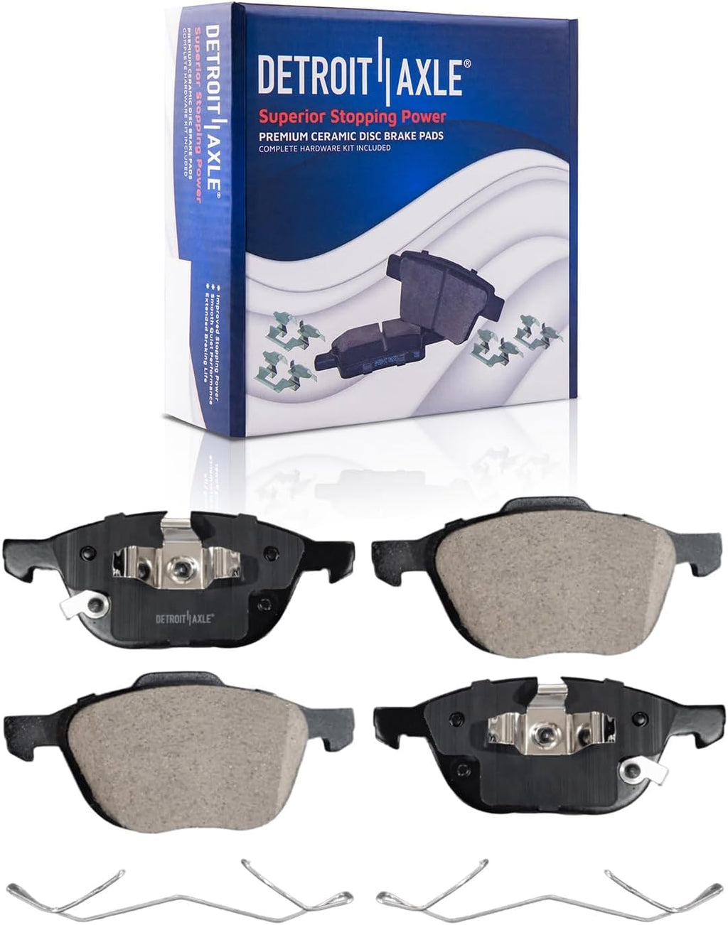 Detroit Axle - 2.0L 8pc Brake Kit for 2018-2022 Ford EcoSport Drilled and Slotted Brake Rotors Ceramic Brakes Pads with Hardware 2019 2020 2021 Replacement : 11.81' inch Front & 10.67' inch Rear Rotor