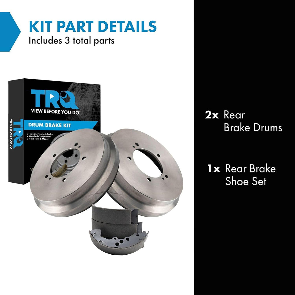 TRQ Rear Brake Shoe & Drum Kit Fits 2001 Suzuki Grand Vitara 2002-2003 XL-7