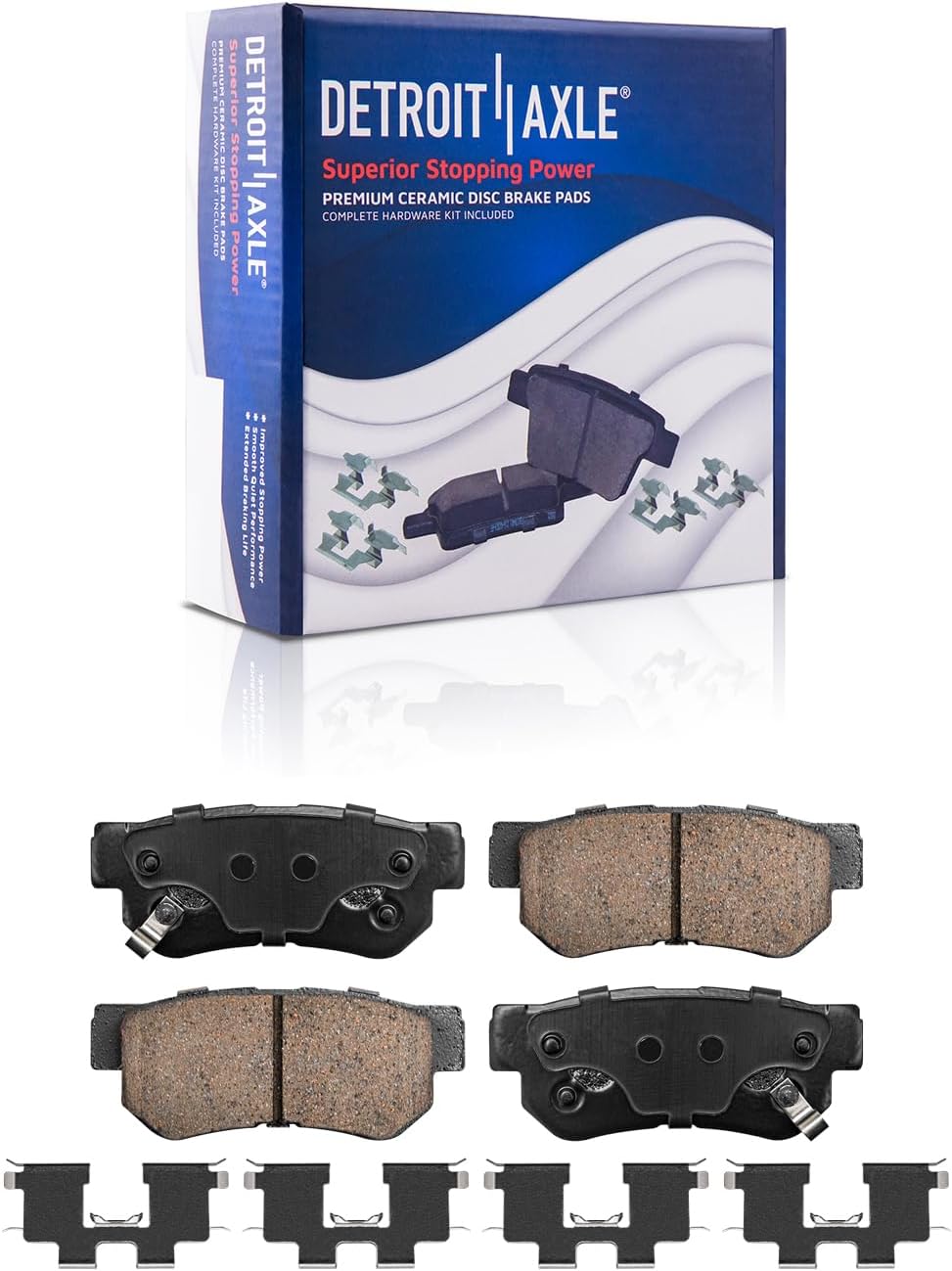Detroit Axle - 8pc Brake Kit for 2007 2008 2009 2010 Hyundai Elantra, Front & Rear Drilled Slotted Disc Brake Rotors Ceramic Brakes Pads Replacement: 10.83 inch Front and 10.31 inch Rear Rotor