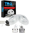 TRQ Performance Rear Brake Calipers Ceramic Pads & Drilled Rotors Fits 11 Golf 12 Jetta
