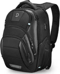 Swissdigital Design Men's 17 Inch Laptop Backpack with Apple Find My Network and USB Charging Port, Large Capacity Business Travel Backpack for College and Business Black | SD1643FB-01