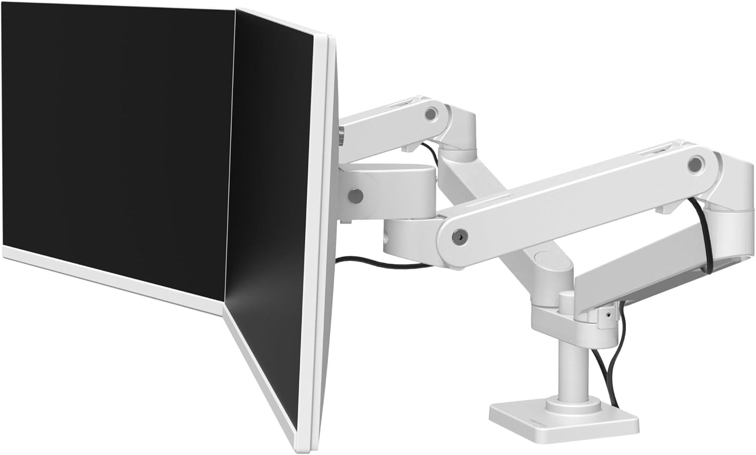 Ergotron – Upgraded LX Pro Premium Dual Monitor Arm, VESA Desk Mount – for 2 Monitors Up to 27 Inches, 4 to 20 lbs Each – White
