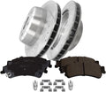 PM Auto Set of 6 Rear 330mm Drilled Slotted Disc Brake Rotors-Ceramic Brake Pad kit Replacement For 2001-2005 Chevy Silverado 1500