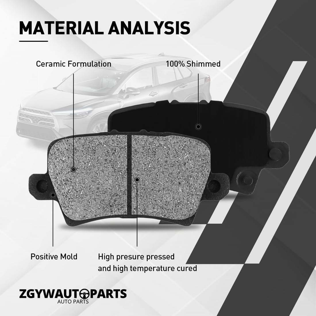 Pair Front Drilled and Slotted Rotors Ceramic Brake Pads for Chevy Silverado 1500 2002-2006, for GMC Sierra 1500 2003-2006, for GMC Yukon 2003-2006 Front Brake Pads and Rotors Kit