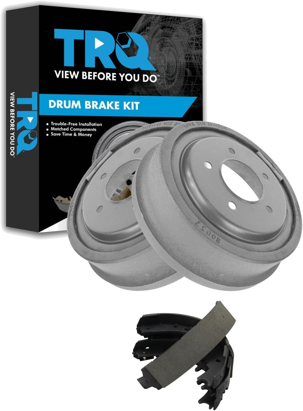 TRQ Rear Brake Drum Shoe Set Compatible with 1997-2000 Ford F-150