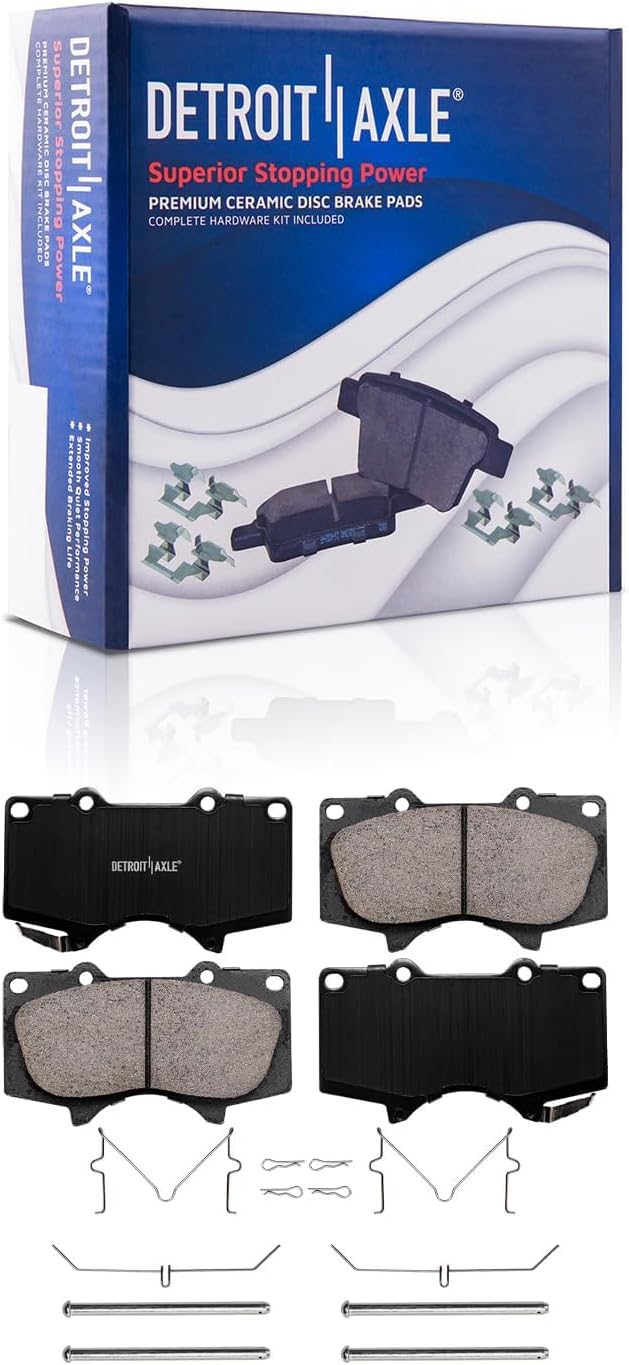 Detroit Axle - 8pc Front Brake Kit for 2005-2021 Toyota Tacoma 2003-2009 Toyota 4Runner 2007-2014 Toyota FJ Cruiser Replacement Brake Calipers Disc Brake Rotors Ceramic Brake Pads