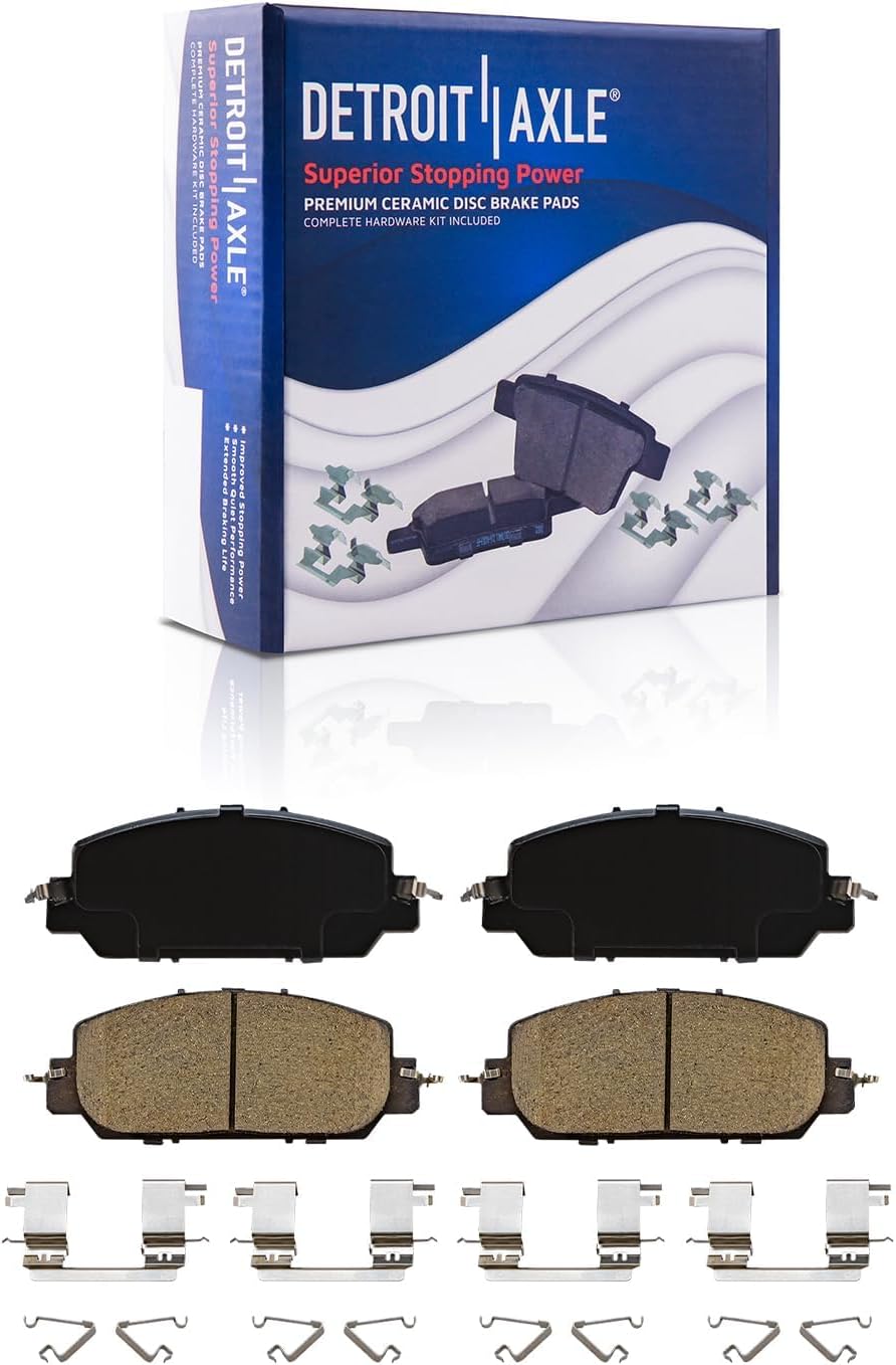 Detroit Axle - 8pc Brake Kit for 2017-2021 Honda Clarity Disc Brakes Rotors 2018 2019 2020 Ceramic Brake Pads with Hardware Replacement : 12.28' inch Front and 12.20' inch Rear
