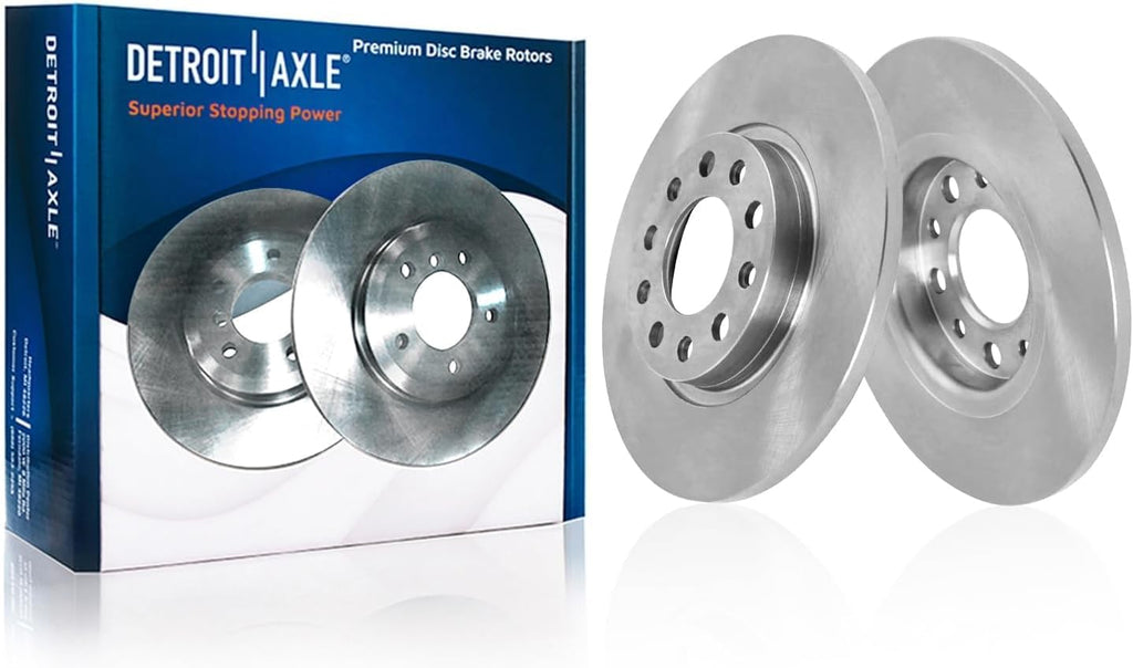 Detroit Axle - Brake Kit for 2015-2017 Chrysler 200, Disc Brake Rotors Ceramic Brakes Pads Replacement : 12.99' inch Front & 10.95' inch Rear Rotor