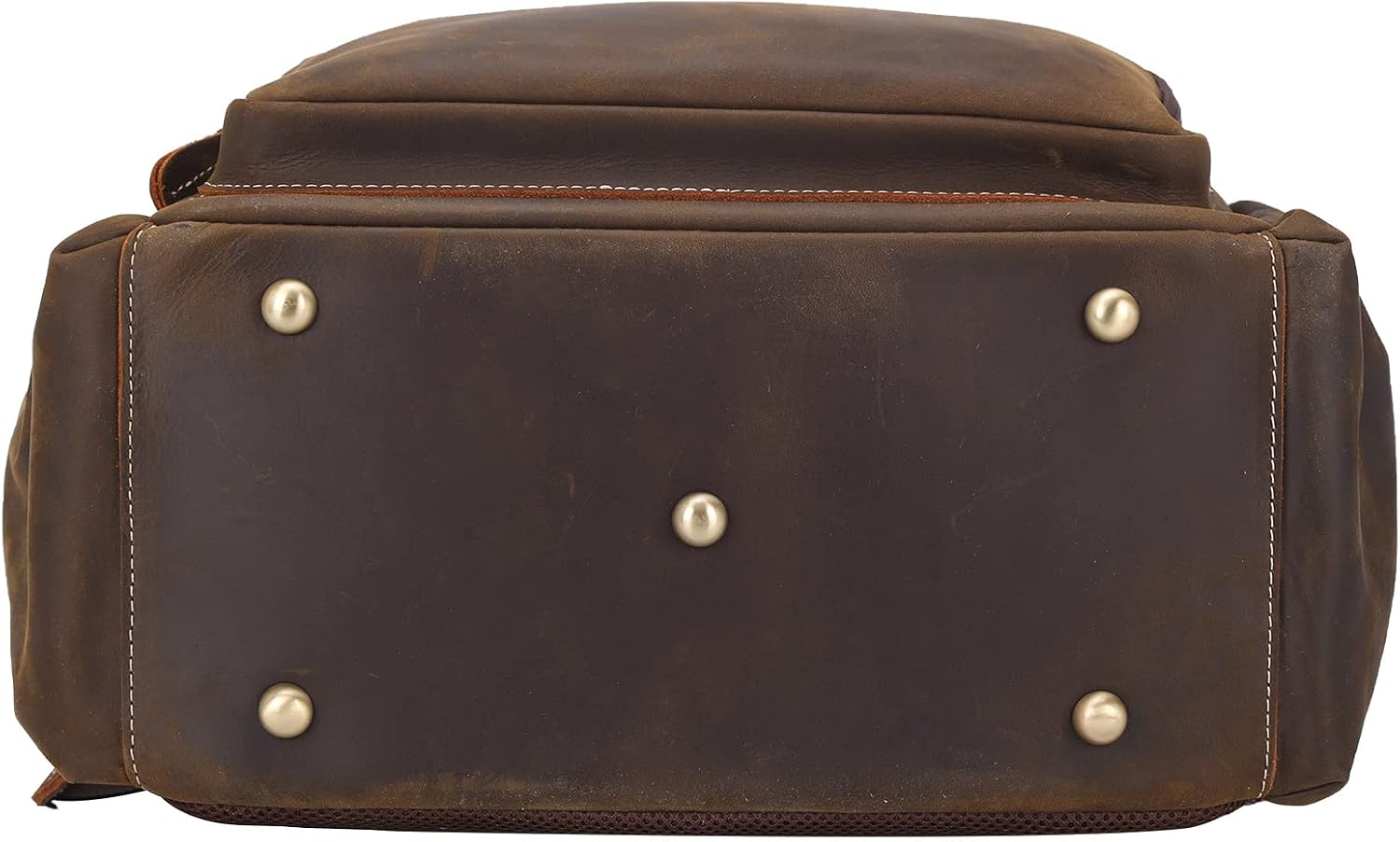 TIDING Vintage Full Grain Leather 17 Inch Laptop Backpack for Men Large Business Travel Daypack Computer Rucksack, Brown