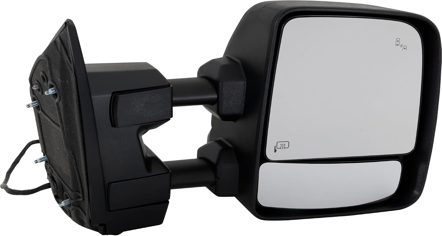 Kool Vue Passenger Side Mirror Power Heated Towing For Nissan Titan 2017-2021 With Signal Light, Blind Spot Monitor & Puddle Lamp, Textured
