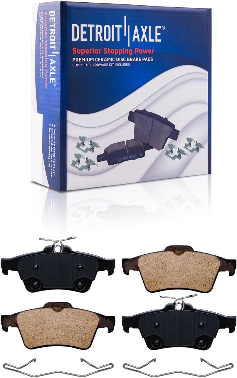 Detroit Axle - Brake Kit for 2018-2021 Ford EcoSport, 11.81' inch Front and 10.67' inch Rear Drilled and Slotted Disc Brake Rotors Ceramic Brake Pads with Hardware 2019 2020 Replacement