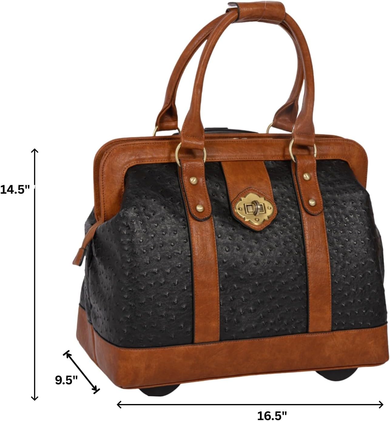 JKM & Company Rolling Laptop Bag for Women | Designer Wheeled Briefcase | Fits 13-17' Laptops | Office Travel Computer Case