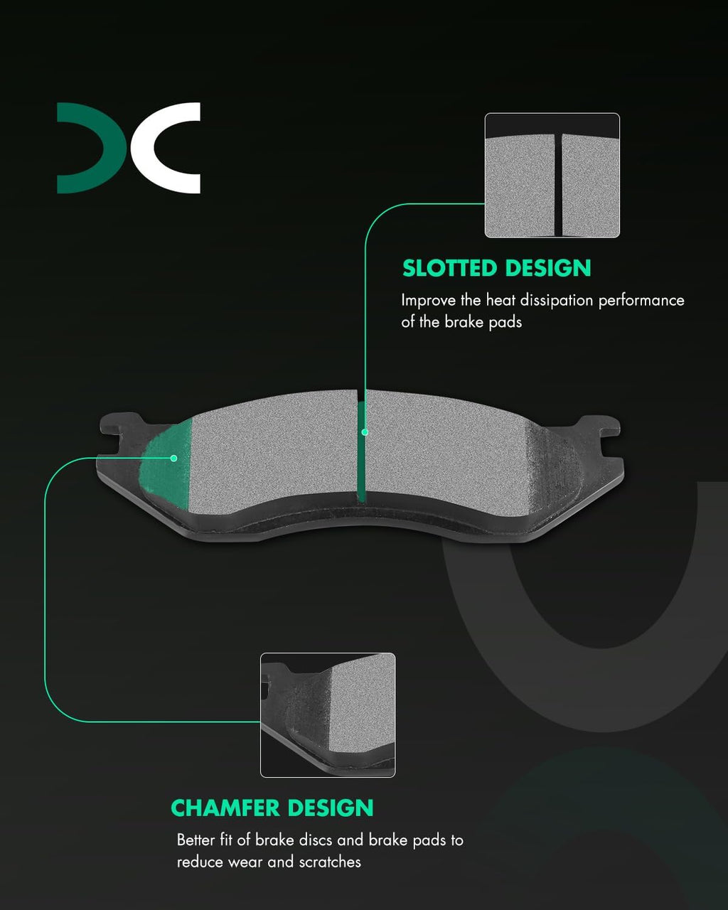 SCITOO Disc Brake Pads and Rotors Front 13.23' Rotors Replacement For Dodge For Durango 2004-2006,For Dodge For Ram 1500 2002-2005, 5/Lugs Vented Brake Kits