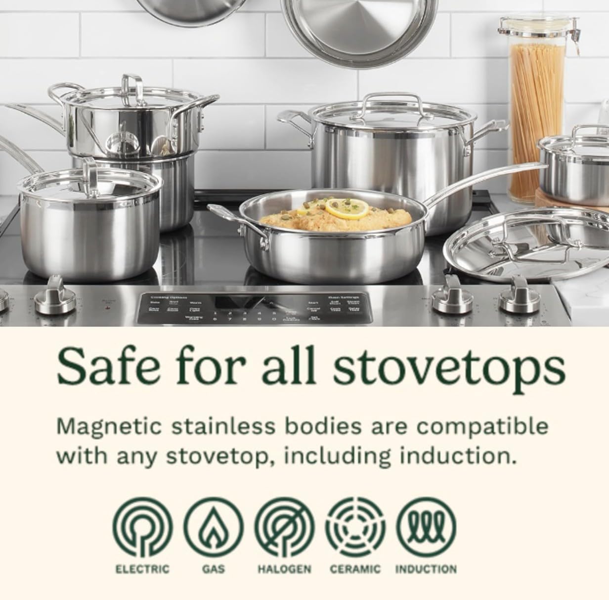Cuisinart 12-Piece MultiClad Pro Triple Ply Stainless Stainless Steel Pots and Pans Set, Cookware Set Compatible with Induction, Electric, Gas Cooktops, Cool Grip Handles, Oven Safe to 500°F, Silver
