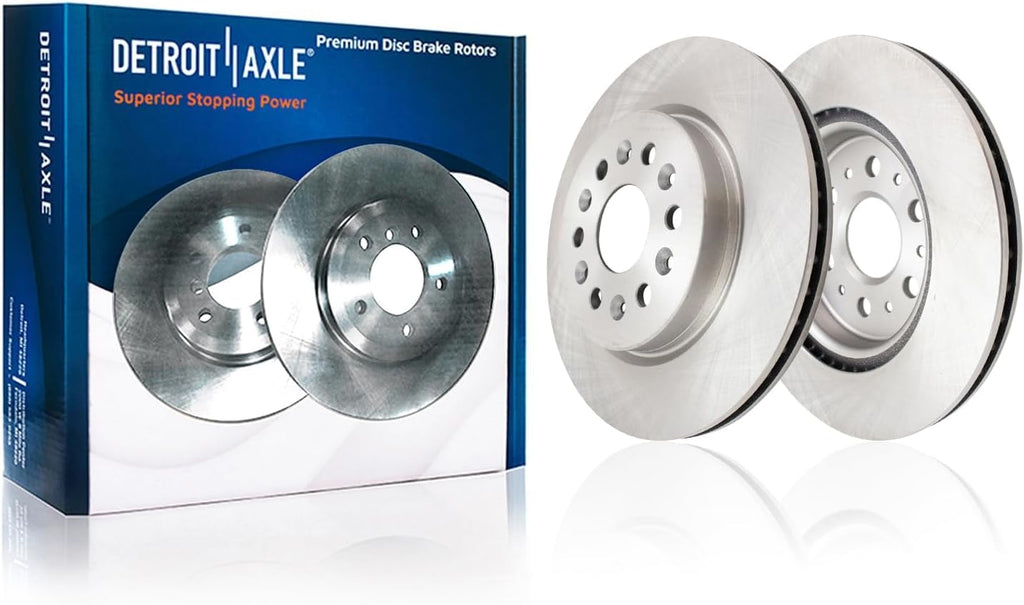 Detroit Axle - Rear Brake Kit for 2017-2020 GMC Acadia Cadillac XT5, 2018-2020 Chevrolet Traverse Buick Enclave, 2019-2020 Blazer, 2020 XT6, Brakes Rotors Brake Pads Replacement: 12.40 inch Rotor
