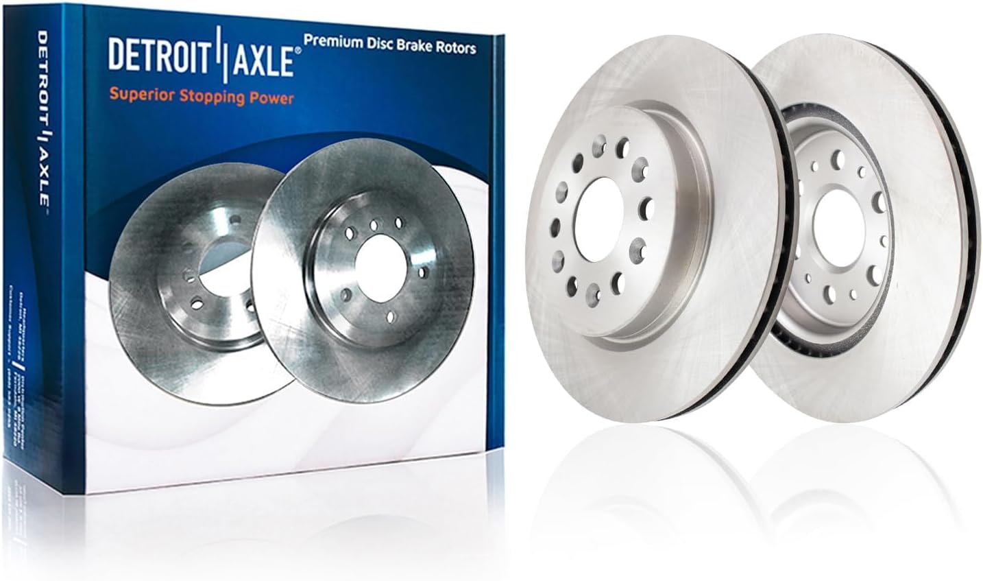 Detroit Axle - Rear Brake Kit for 2017-2020 GMC Acadia Cadillac XT5, 2018-2020 Chevrolet Traverse Buick Enclave, 2019-2020 Blazer, 2020 XT6, Brakes Rotors Brake Pads Replacement: 12.40 inch Rotor