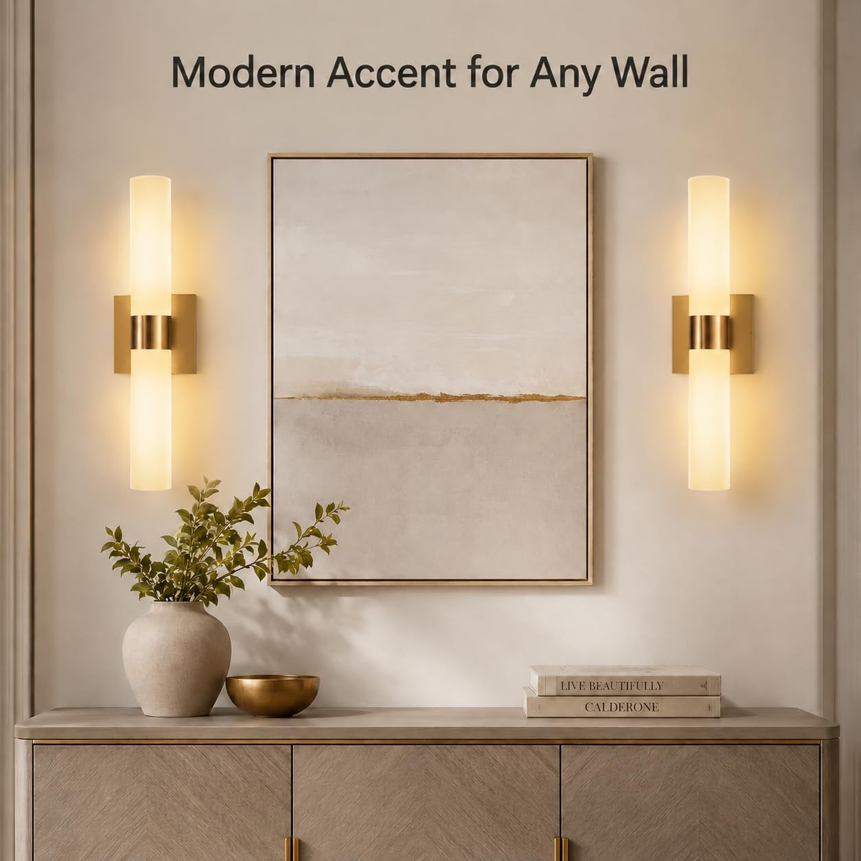 DORESshop Wall Sconce Set of 2, Modern Vanity Lights with Frosted Glass Shade, Sconces Wall Decor Set of 2 for Bathrooms Living Room Stairs Bedroom, Gold, 17.7in