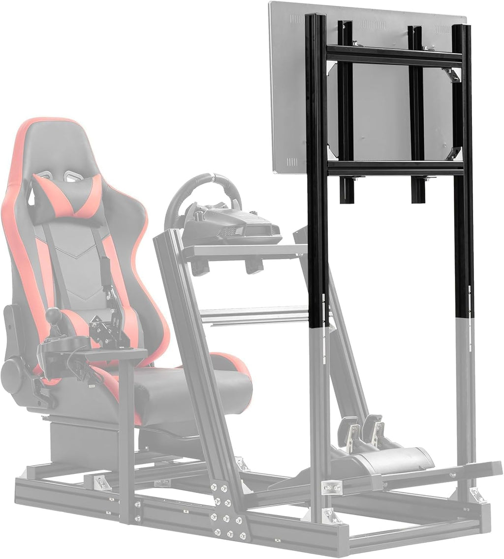 Marada Racing Simulator Cockpit Stable Adjustable Sim Monitor Stand, Racing Wheel Stand fit for Logitech G25 G29 G923, for Thrustmaster,for Fanatec,Support Screens from 27 to 65 inches Without Cockpit