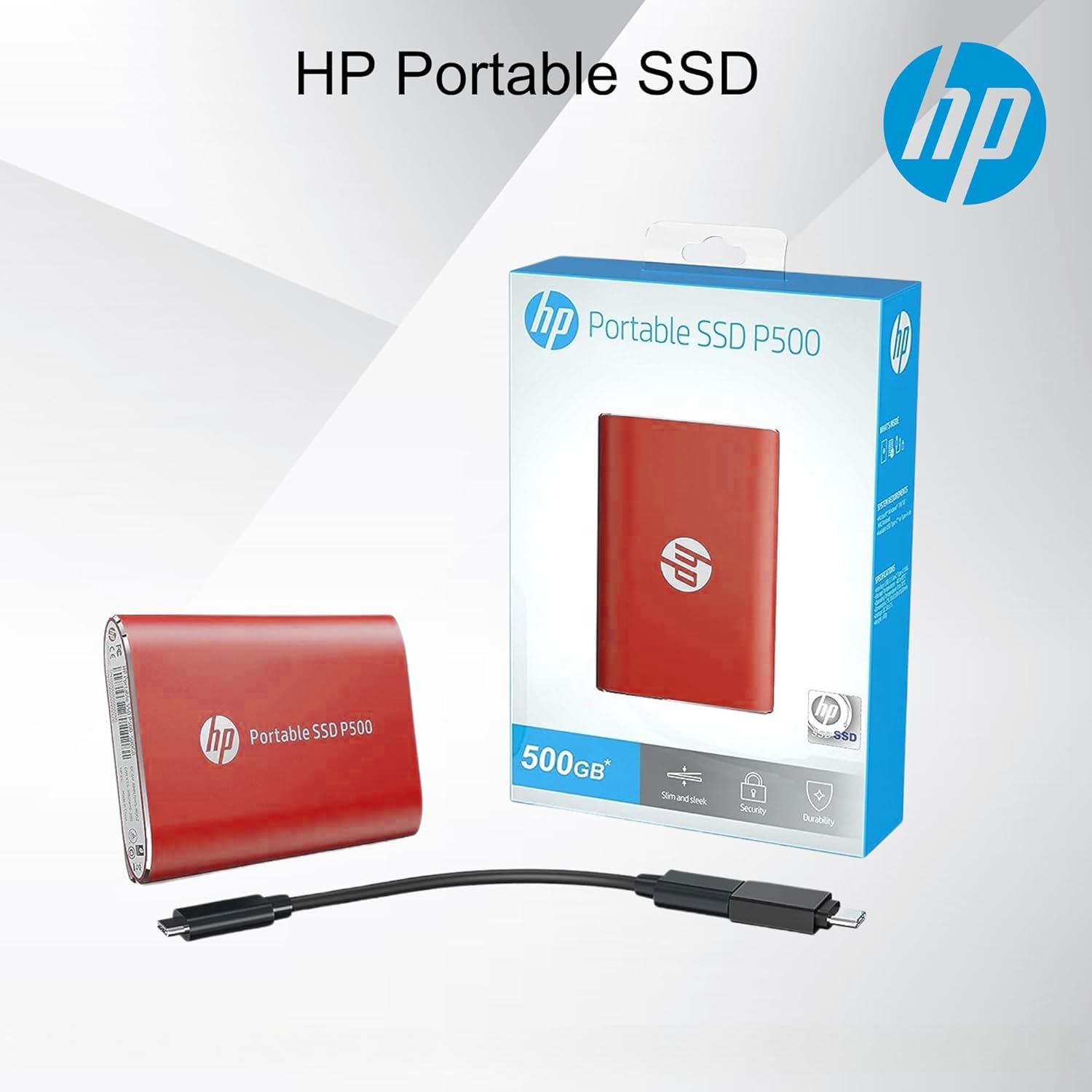 HP Pavilion 15.6' FHD Laptop | Intel 8-Core CPU | 32GB RAM | 1TB Storage (512GB SSD & 500GB P500 Portable SSD Red) | Wi-Fi 6 | Fingerprint Reader | Type-C | Webcam | HDMI | Windows 11