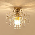 LNPTAL Modern Gold Crystal Chandelier, 3-Light Luxury Ceiling Light Fixture, Mid-Century Elegant Hanging Lamp for Bathroom, Hallway, Kitchen Island, Bedroom