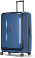 28 Inch Luggage with Spinner Wheels & TSA Lock, Expandable PC Hardside Large Checked Luggage with Top Opening, Durable Lightweight Rolling Suitcase, Blue