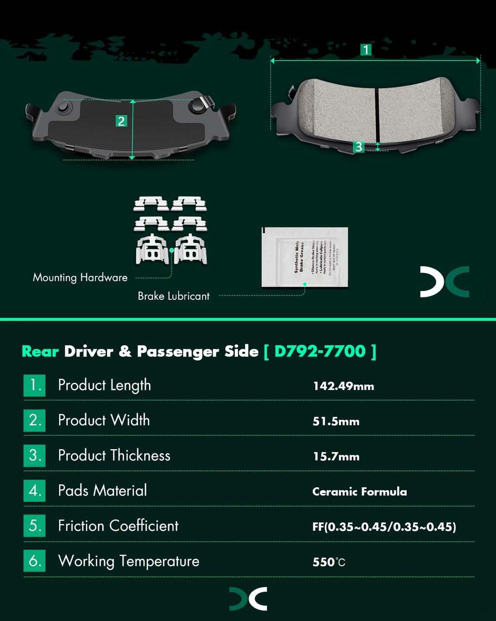 SCITOO Disc Brake Pads and Rotors Rear 12.8' Rotors Replacement For Chevy For Silverado 1500│For Tahoe│For Astro,For GMC For Sierra 1500│For Safari│For Yukon, 6/Lugs Vented Brake Kits