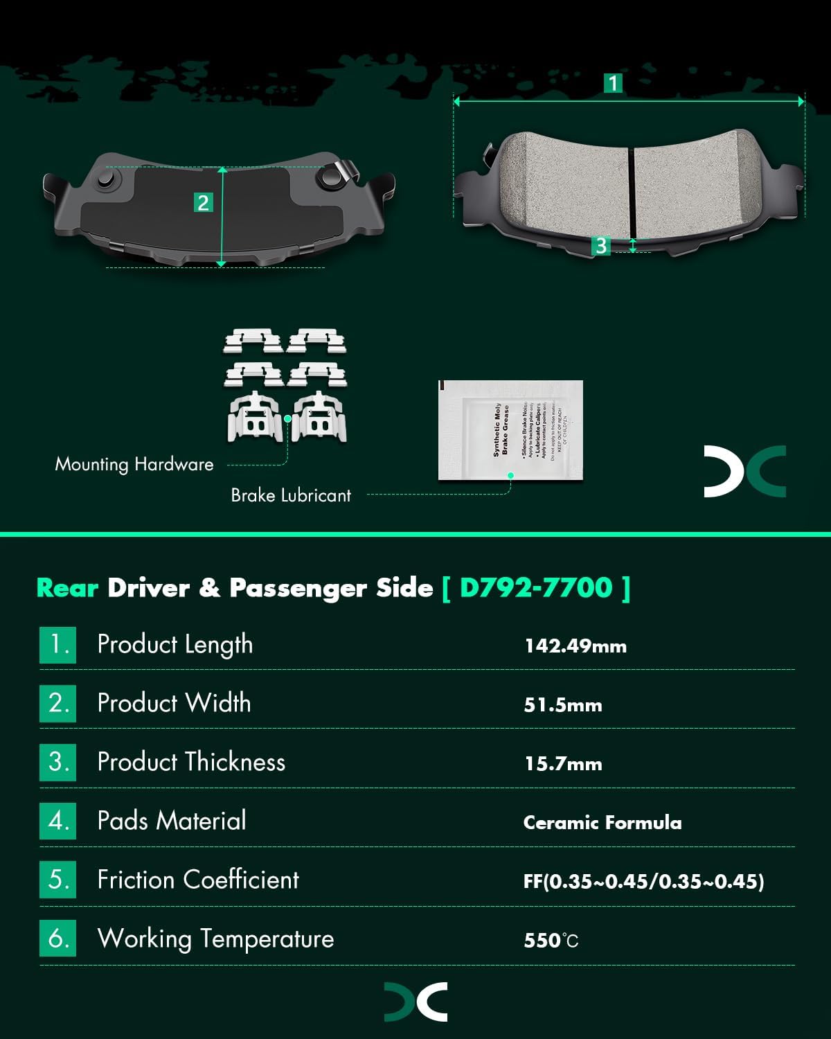 SCITOO Disc Brake Pads and Rotors Rear 12.8' Rotors Replacement For Chevy For Silverado 1500│For Tahoe│For Astro,For GMC For Sierra 1500│For Safari│For Yukon, 6/Lugs Vented Brake Kits