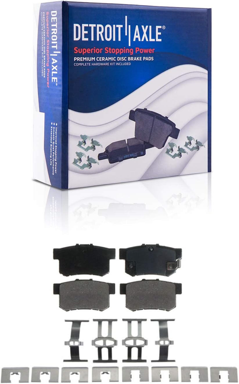Detroit Axle - Rear Brake Kit for 2003-2007 Honda Accord 2004-2008 Acura TSX 2005 2006 Disc Brake Rotors Ceramic Brakes Pads Left Brake Caliper Replacement:10.24' inch Rear Rotors
