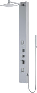 VIGO Rector 55' H x 6' W 2-Jet Shower Panel System with Adjustable Square Head and Hand Shower Wand in Stainless Steel-VG08012ST