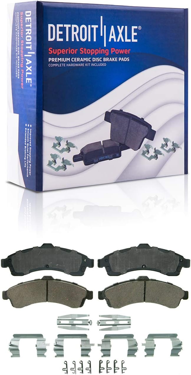 Detroit Axle - Front Brake Kit for Chevrolet Trailblazer GMC Envoy Buick Rainier Isuzu Ascender Olds Bravada, 12.01'' inch Disc Brake Rotors Ceramic Brake Pads Left Brake Caliper Replacement