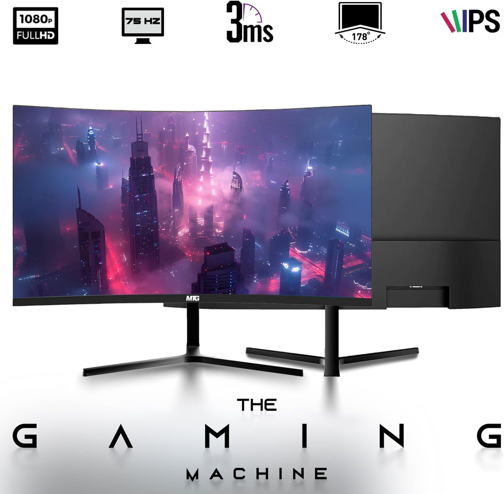 HP Full Light Gaming PC Desktop Computer – AMD Pro A10-9700,RX 550 Graphics,16GB RAM,256GB SSD,32 Inch Curved Monitor,RGB Keyboard with AI Copilot,Mouse,WiFi,RGB Headphone,Windows 11(Renewed)