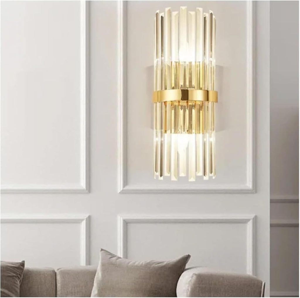 Crystal Wall Lamp Luxurious Gold Silver for Living Room Bedroom Decor Luminaire Bedside Wall Light Bathroom Fixtures Versatile Wall lamp(Silver)