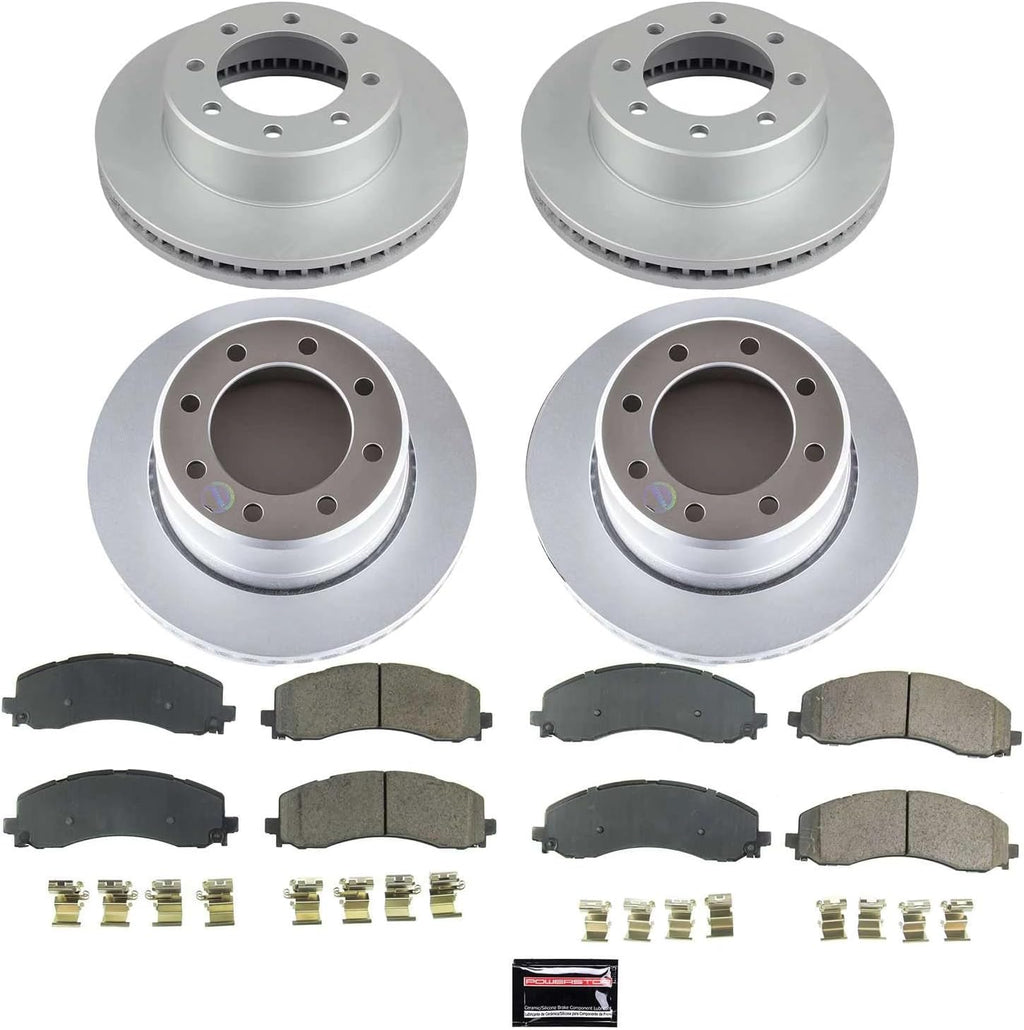 PowerStop Front and Rear Brake Kit for Ram 2500 2019-24 - Fully-Coated Disc Rotors with Z17 Ceramic Brake Pads Replacement, CRK8640