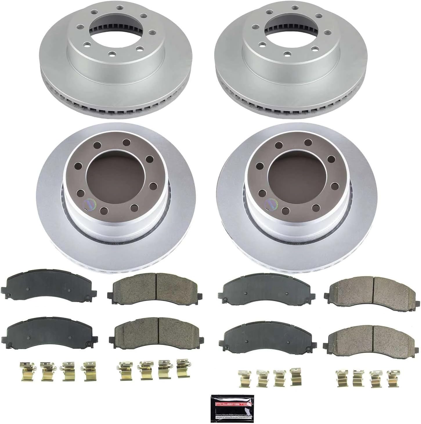 PowerStop Front and Rear Brake Kit for Ram 2500 2019-24 - Fully-Coated Disc Rotors with Z17 Ceramic Brake Pads Replacement, CRK8640