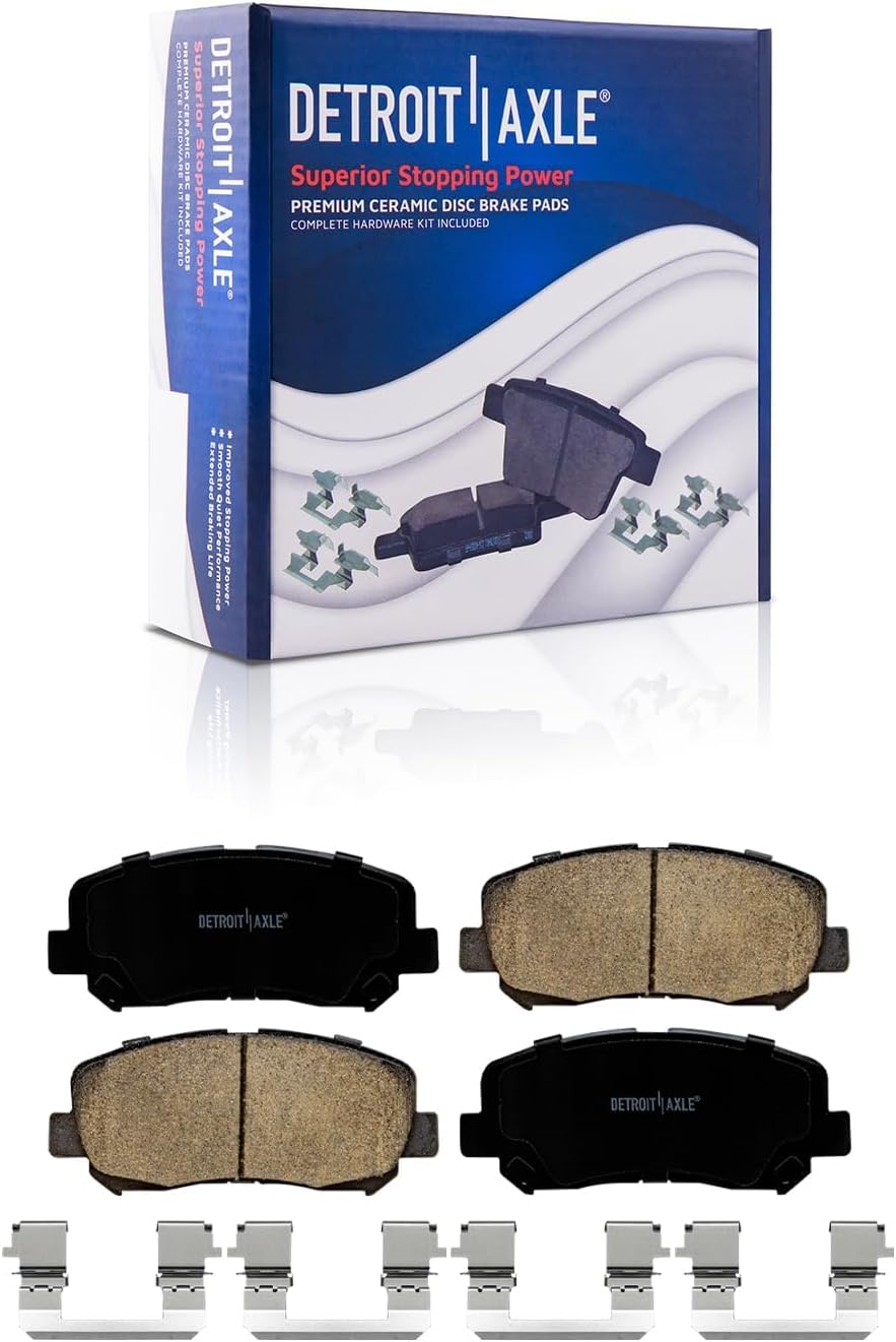 Detroit Axle - Brake Rotors Brake Pads for 2013 2014 2015 Mazda CX-5, Disc Brake Rotors Ceramic Brakes Pads with Hardware Brake Kit Replacement : 11.69' inch Front and 11.93' inch Rear Rotor