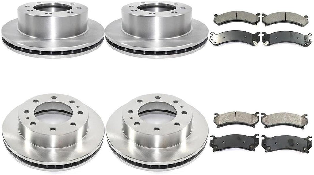 8X Brake Kit Front Rear Replacement Brake Rotors and Semi-Metallic Brake Pads for Chevrolet Avalanche 2500 2002-2006 for Chevy Avalanche 2500 2002-2006 for Chevrolet Silverado 2500 1999-2004