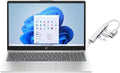 HP 15.6 FHD Laptop | AMD Ryzen 5 7520U(Beat i5-1155G7)| AMD Radeon Graphics | Webcam | WiFi | Copilot | Silver | 8GB RAM DDR5 | 512GB SSD |Windows 11 Home |Bundle with USB 3.0 Hub