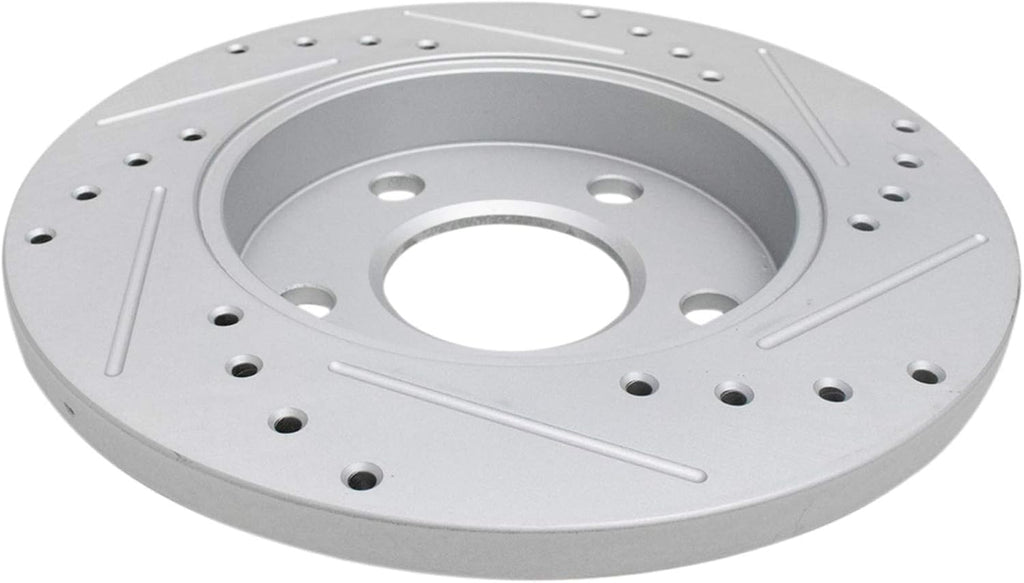 TRQ Performance Rear Brake Pad & Rotor Set Ceramic Drilled Slotted Coated Rotors Calipers Compatible with 05-09 Buick LaCrosse 11-13 Chevrolet Impala 14-16 Impala Limited 05-08 Pontiac Grand Prix