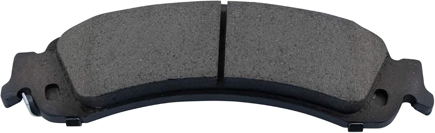 TRQ Performance Rear Brake Pad and Rotor Set Ceramic Slotted Drilled G Coated Vented Rotors Calipers Compatible with 2000-2001 Chevrolet Tahoe GMC Yukon 2002 Sierra 1500