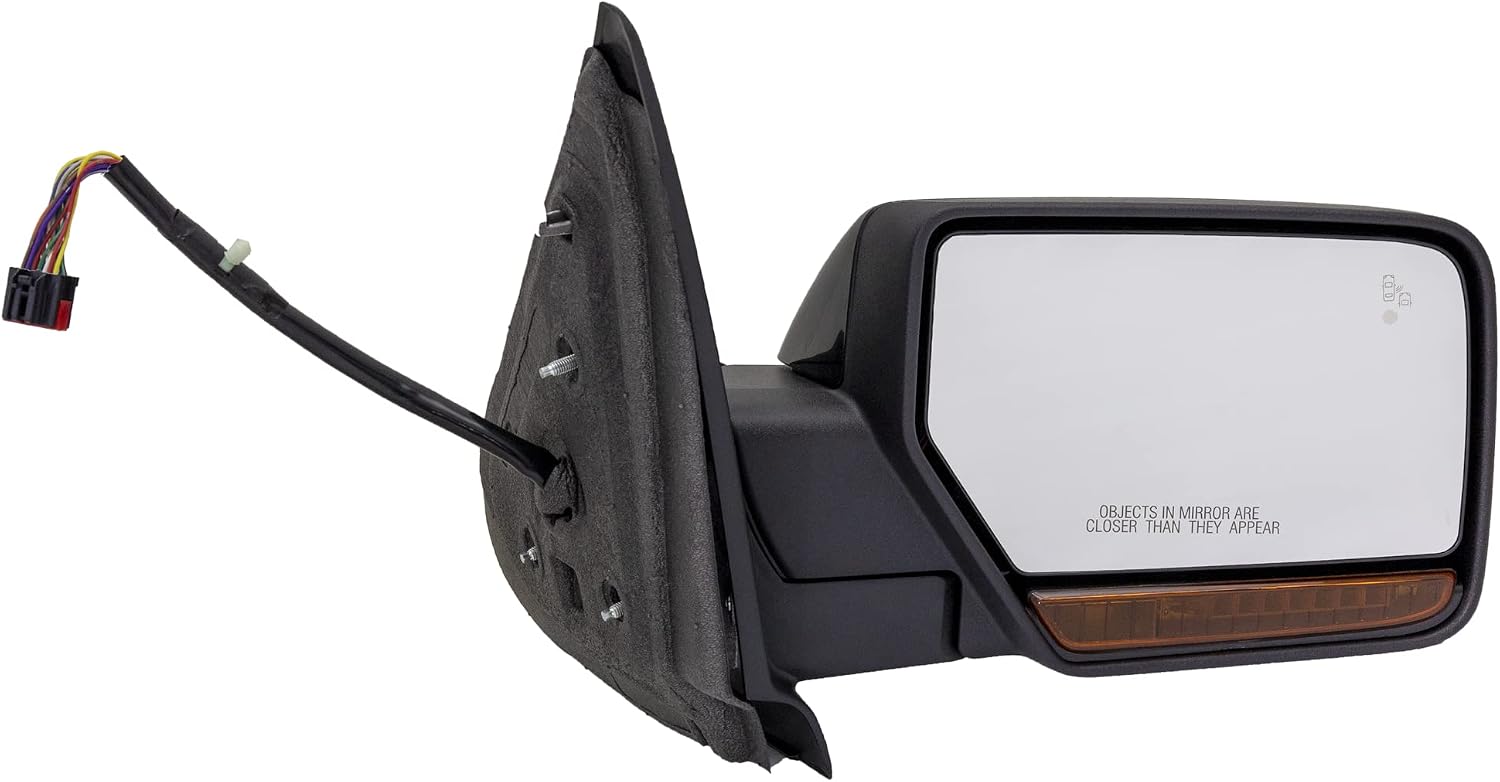 Kool Vue Passenger Side Power Heated Mirror for Ford Expedition 2015-2017 Power Fold With Signal Light, Blind Spot Monitor, Memory & Puddle Lamp; Without Auto-Dimming Paintable
