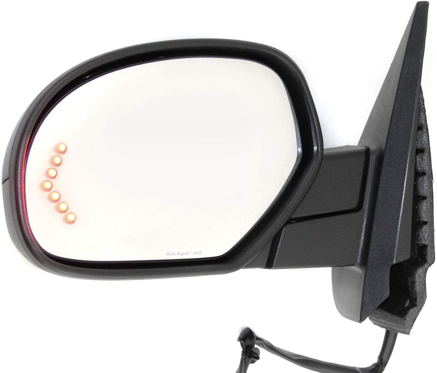 Kool Vue Right Power Heated Mirror for Chevrolet Tahoe Suburban 1500 2007-2014, Power Fold, Signal Light, Memory, Puddle Lamp, Passenger Side, Chevy Accessories, 2 Caps, No Off Road Pkg