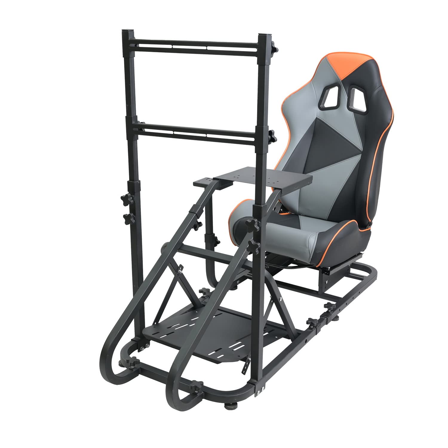 WTRAVEL Racing Simulator Cockpit with Wheel Stand and Racing Seat for All Logitech G920|G25|G27|G29| Thrustmaster | Compatible with Xbox, PS4, PS5, PC Platforms (Black+Gray)