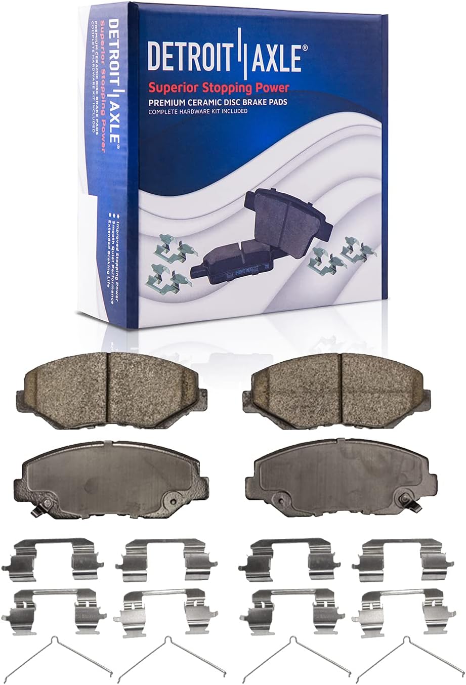 Detroit Axle - Front Brake Kit for 2003-2011 Honda Element 2002-2004 CR-V Disc Brake Rotors Brake Caliper Ceramic Brakes Pads Replacement [11.10 inch Rotors]