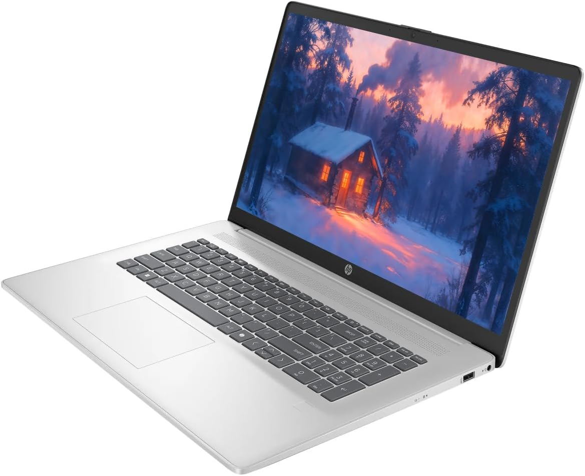 HP Touchscreen Laptop, 17.3' Business Laptop Computer, Windows 11, 16GB RAM 1TB SSD, AMD Ryzen 5 7430U, HD+ 1600 x 900 Display, Camera Privacy Shutter, SageNova Earphones, Silver