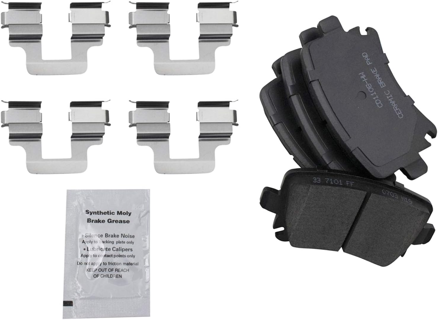 TRQ Performance Rear Brake Pad and Rotor Set Ceramic Solid G Coated Rotors Calipers Compatible with 2010 Volkswagen Golf 2005-2010 Jetta 2006-2009 Rabbit