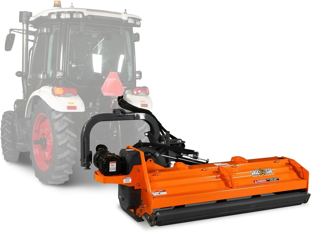 MechMaxx 86' Heavy Duty PTO Drive 3 Point Offset Ditch Bank Verge Flail Mower for 90-120HP CAT 2 Tractor, 130'' Offset Distance,55°/90° Rotation Angle, 20 Hammers, Model VBM86